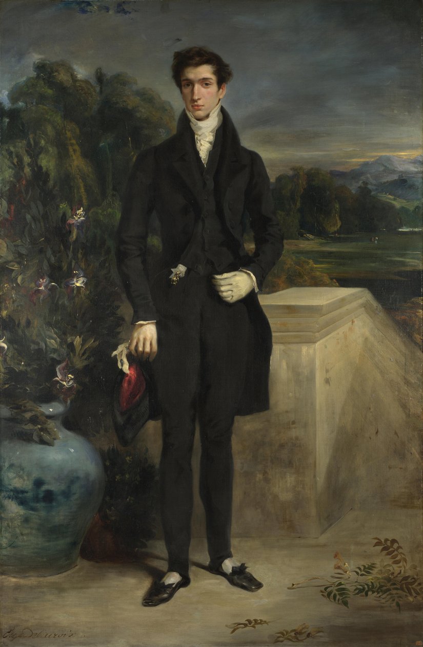 Porträtt av Louis-Auguste Schwiter, 1826-1829. av Eugène Delacroix