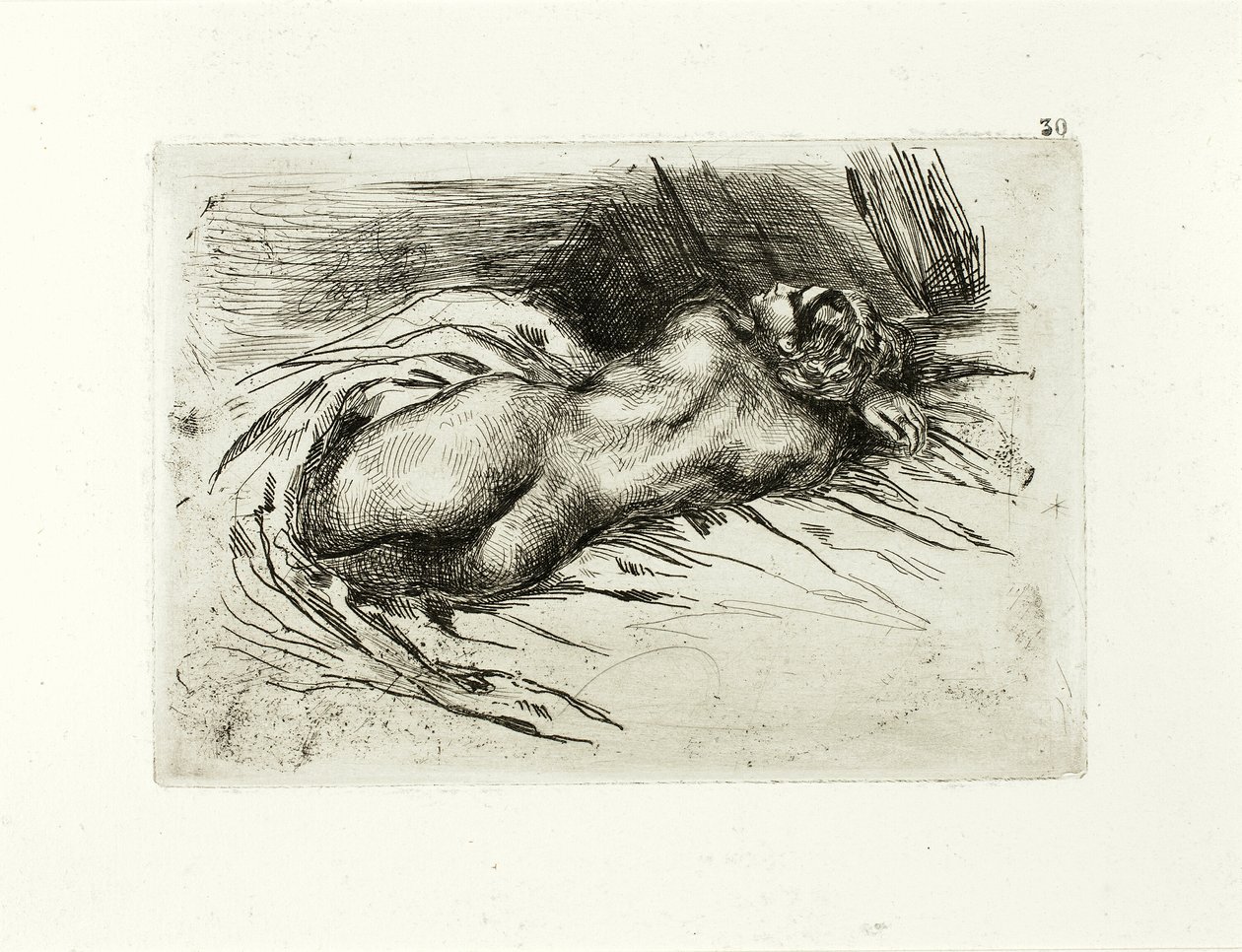 Liggande naken, bakifrån av Eugène Delacroix