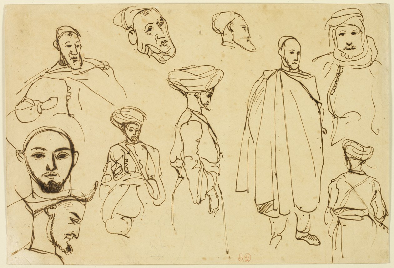 Skisser av algeriska män av Eugène Delacroix