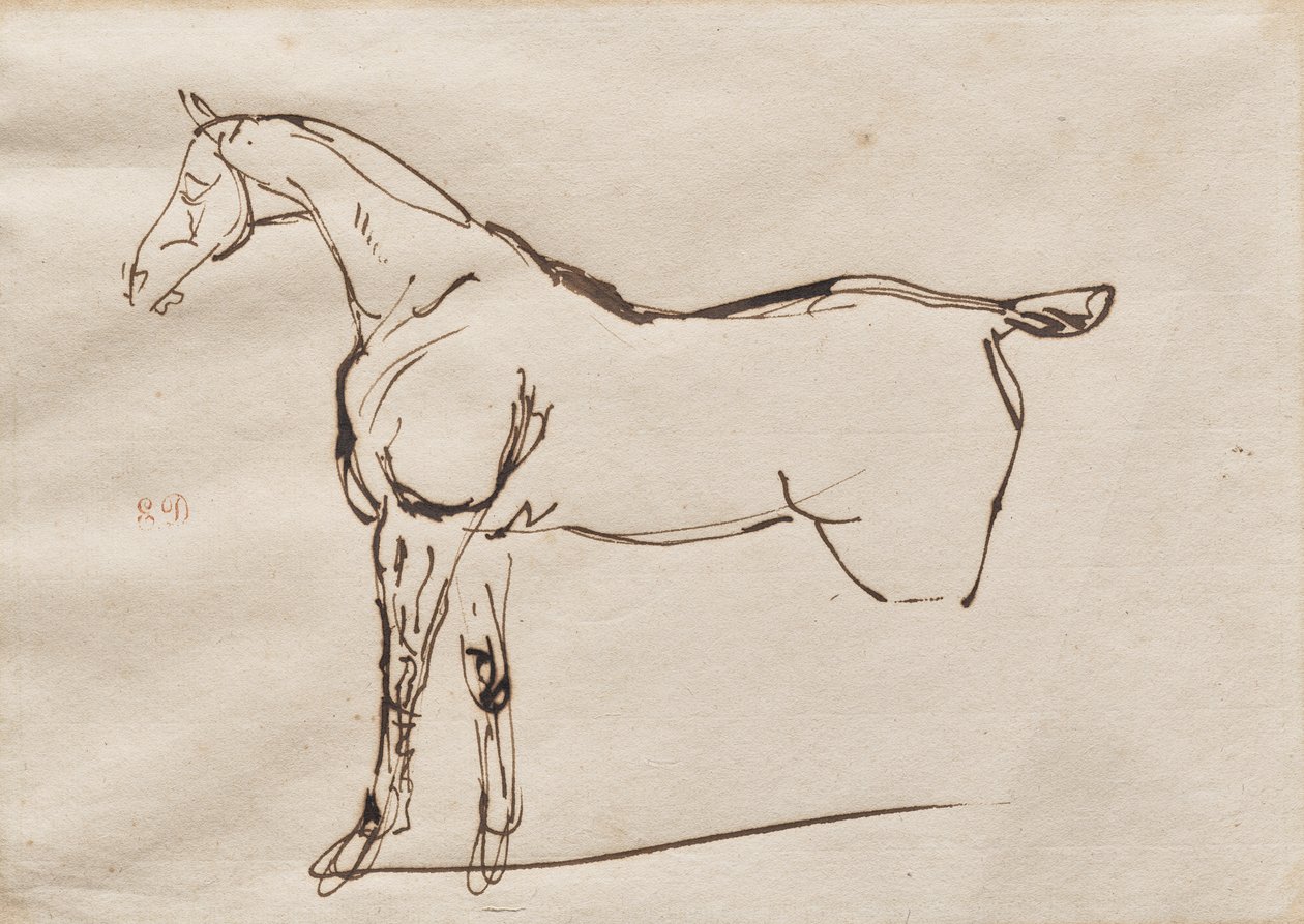 Studie av en häst av Eugène Delacroix