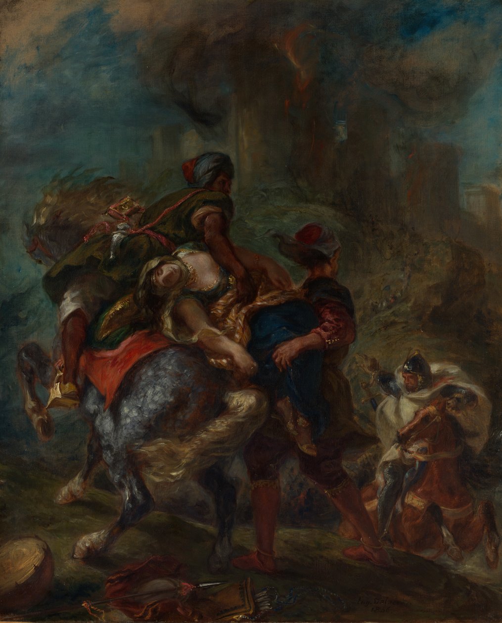 Bortförandet av Rebecca, 1846. av Ferdinand Victor Eugene Delacroix