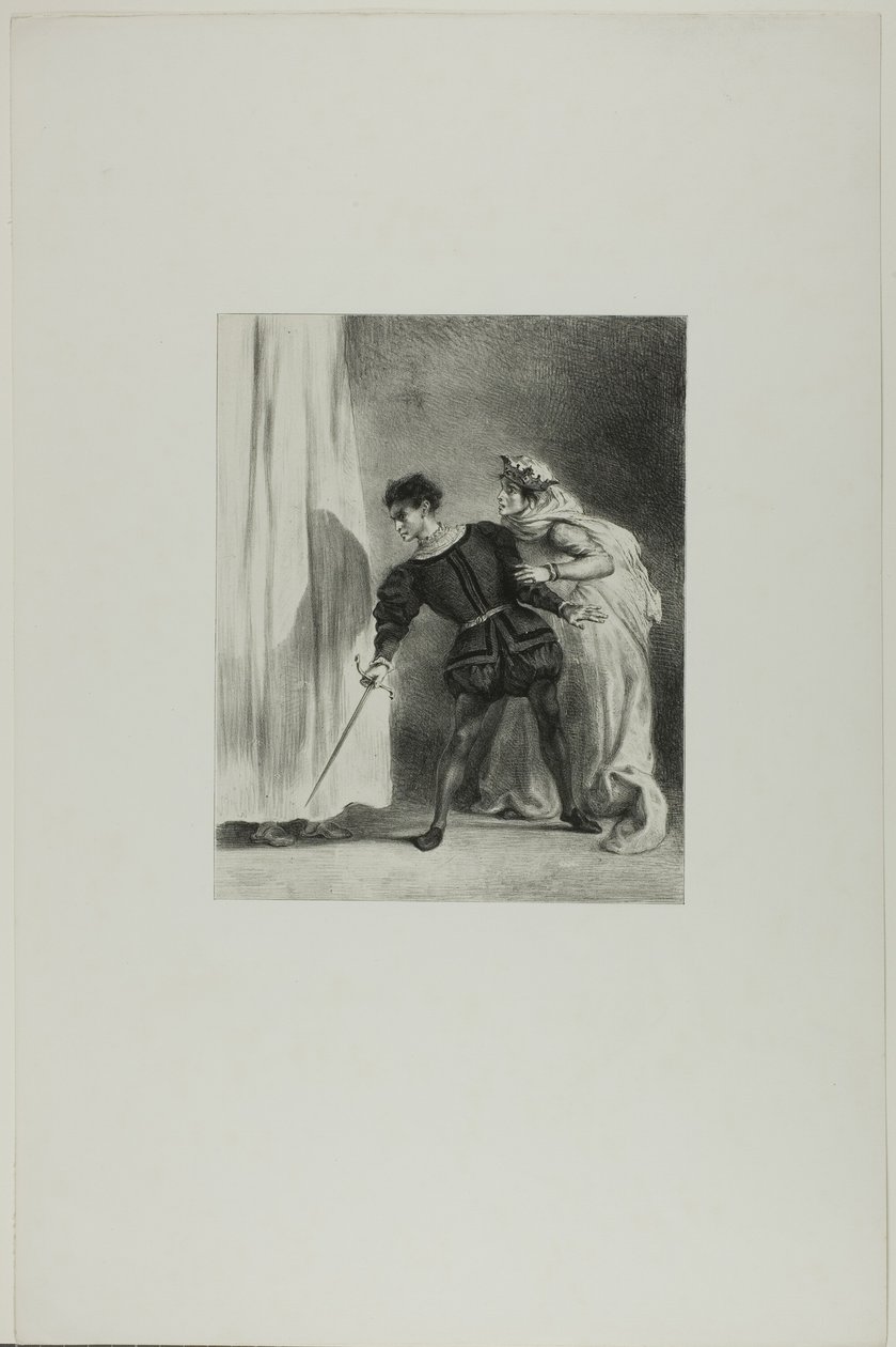 Mordet på Polonius av Eugène Delacroix