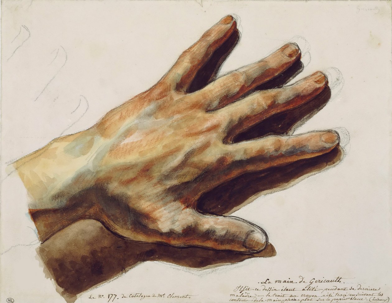 Théodore Géricaults vänstra hand. av Eugène Delacroix