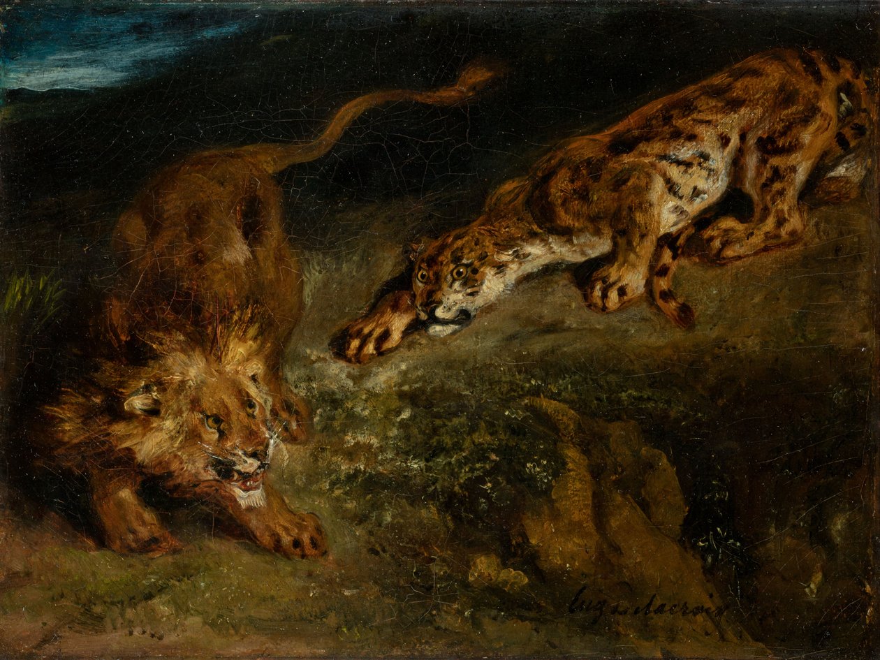 Tiger och lejon av Eugène Delacroix