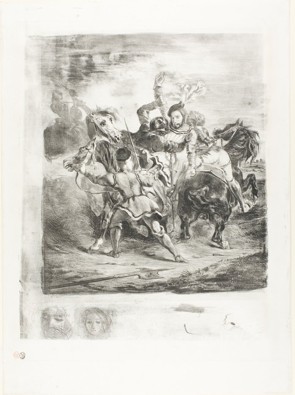 Weislingen attackerad av Goetz män av Eugène Delacroix