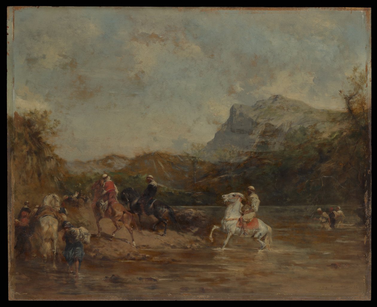 Araber som korsar en Ford, 1873. av Eugène Fromentin