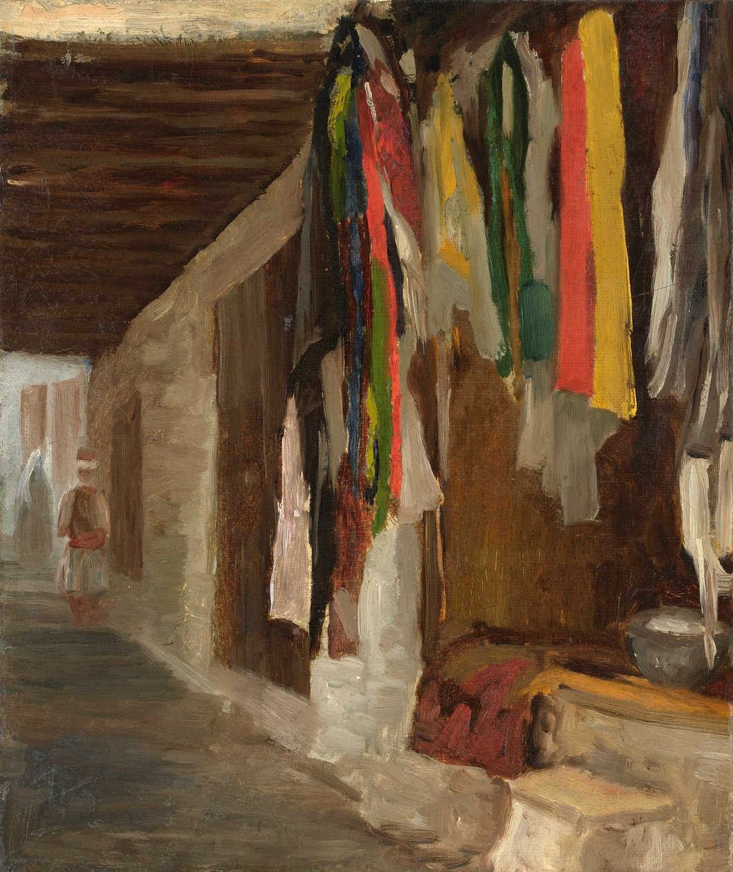 Färgeriet i souken, Alger av Eugene Isabey