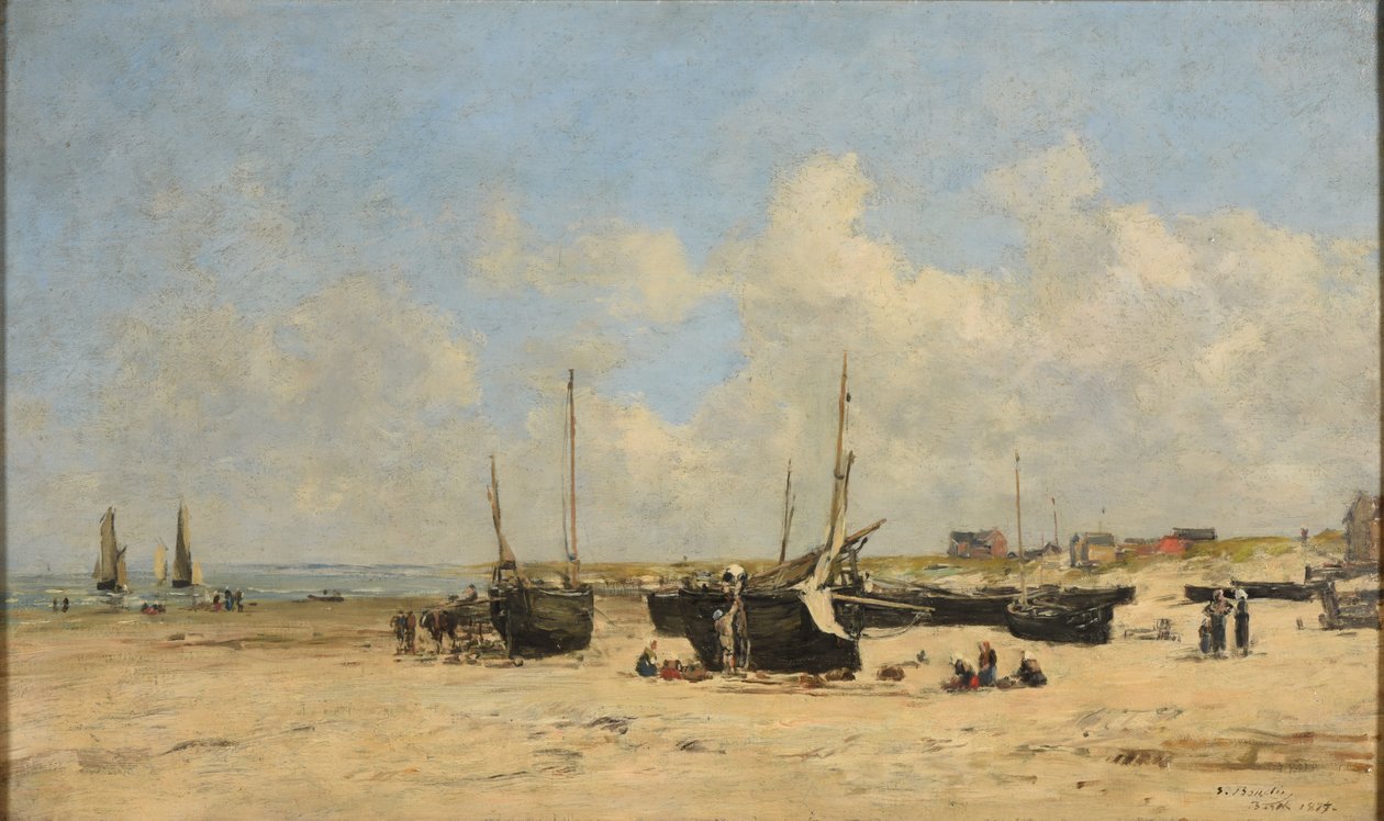 Bercks strand vid lågvatten av Eugene Louis Boudin