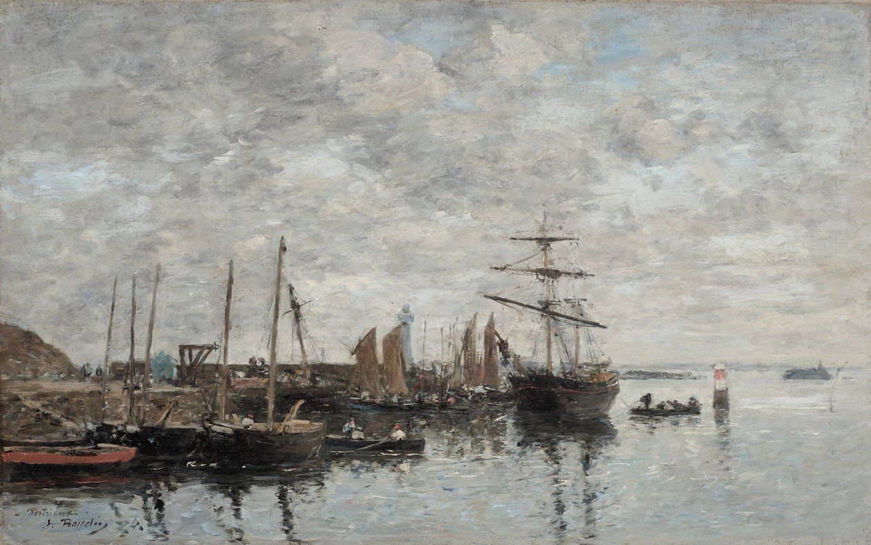 Portrieux, hamnen av Eugene Louis Boudin