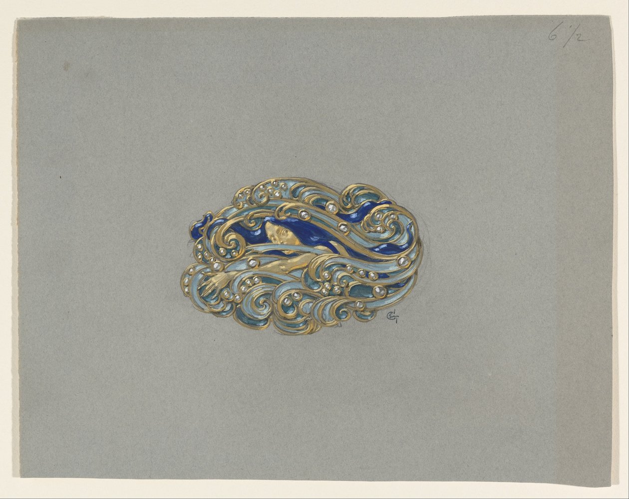 Design för en brosch av Eugene Grasset