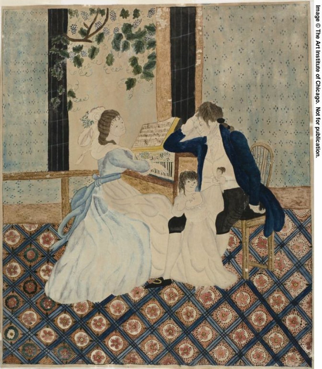 Familjegrupp på piano av Eunice Pinney