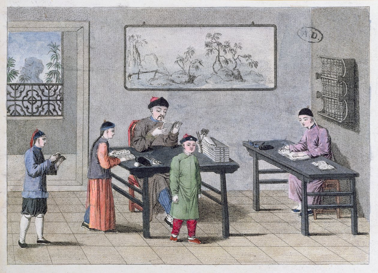En kinesisk skola, ca 1810 av European School
