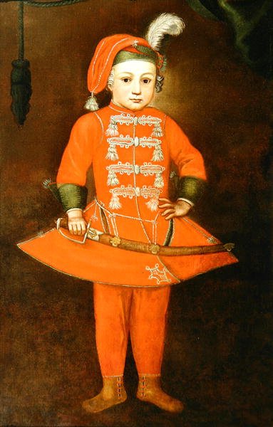 A Young Swordsman (olja på duk) av European School