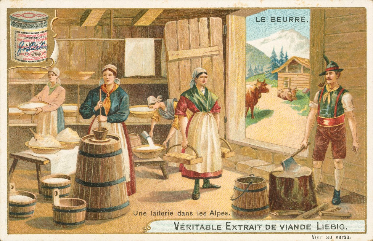 Smör, Liebig-kort, början av 1900-talet (chromo) av European School