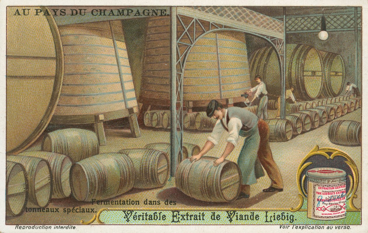 Champagne, Liebig-kort, början av 1900-talet (chromo) av European School