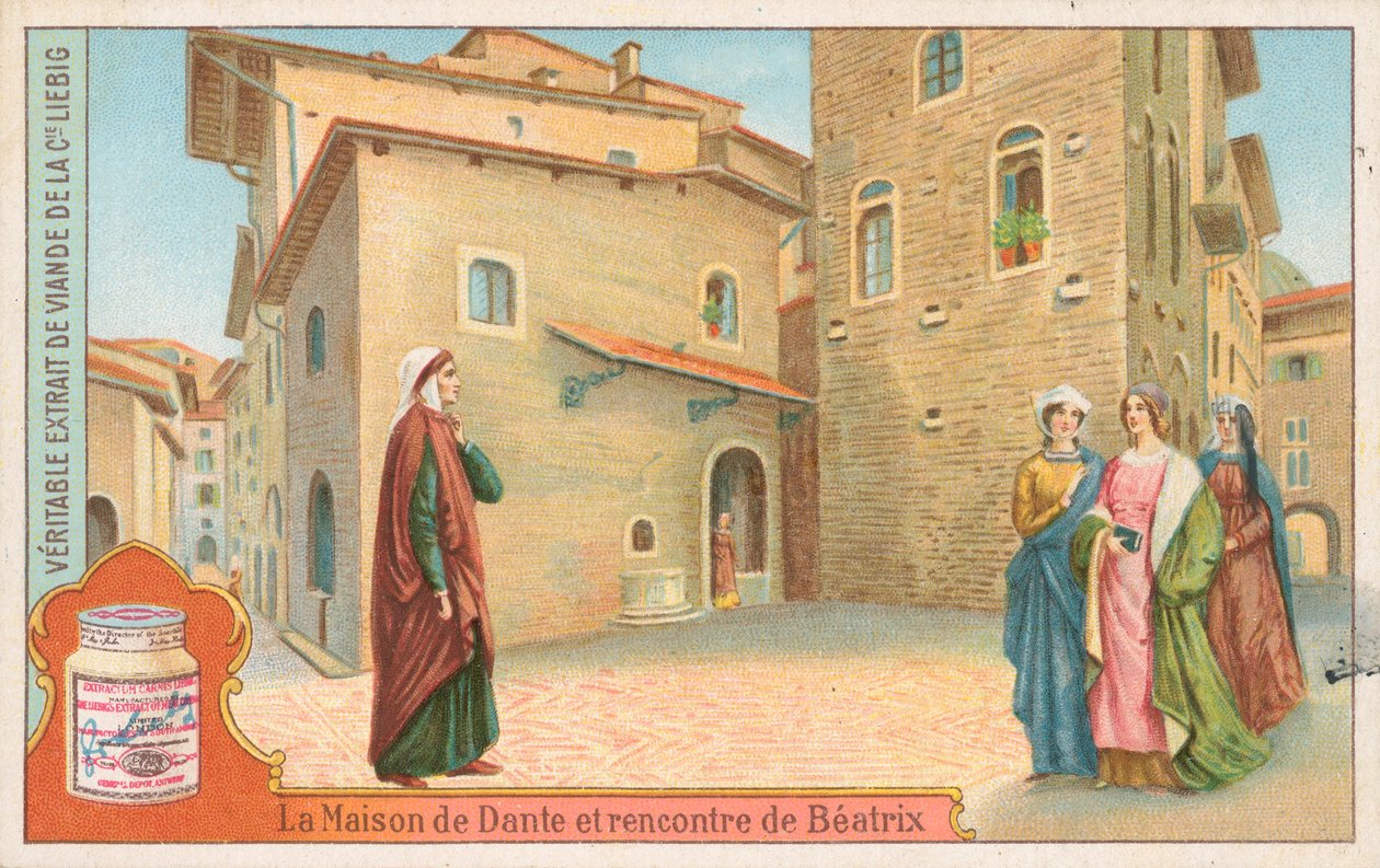 Dante, Liebig-kort, början av 1900-talet (chromo) av European School
