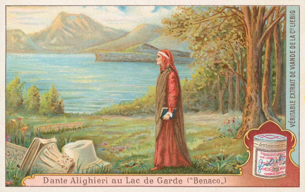 Dante, Liebig-kort, början av 1900-talet (chromo) av European School