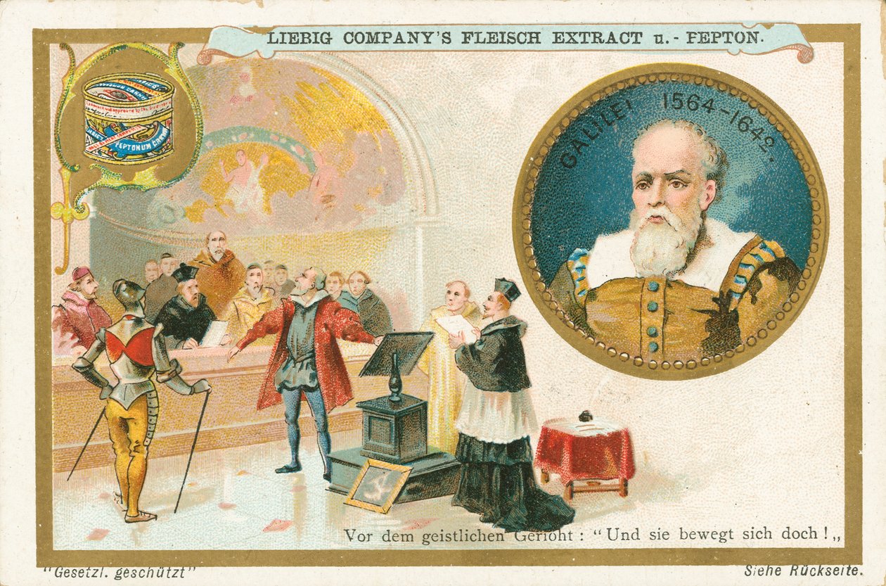 Galileo, Liebig-kort, början av 1900-talet (chromo) av European School