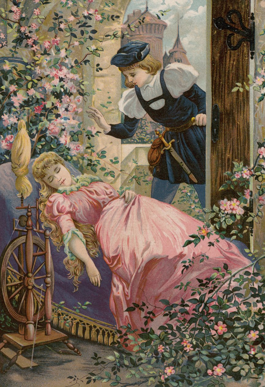 Grimms sagor: Briar Rose (chromolitho) av European School