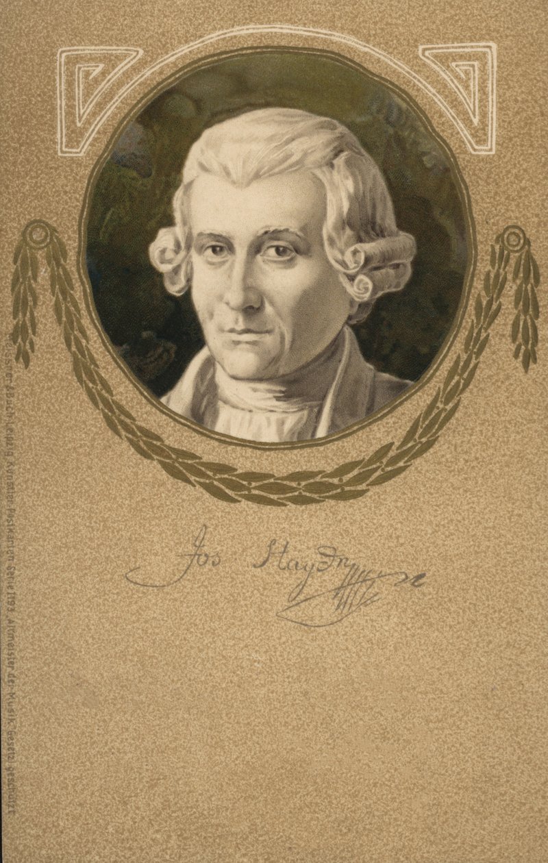Joseph Haydn (färglitografi) av European School