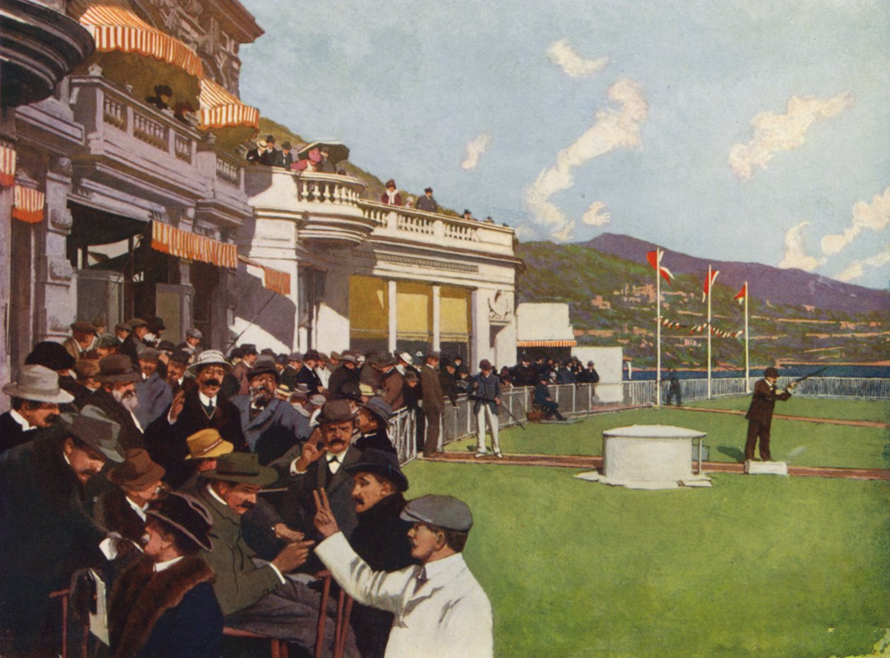 Monte-Carlo, Le Tir aux Pigeons (färglitografi) av European School