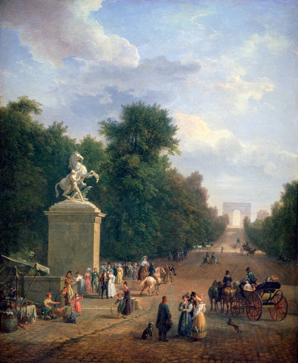 Ingången till Champs-Élysées, c1804-1836 av Eustache Francois Duval