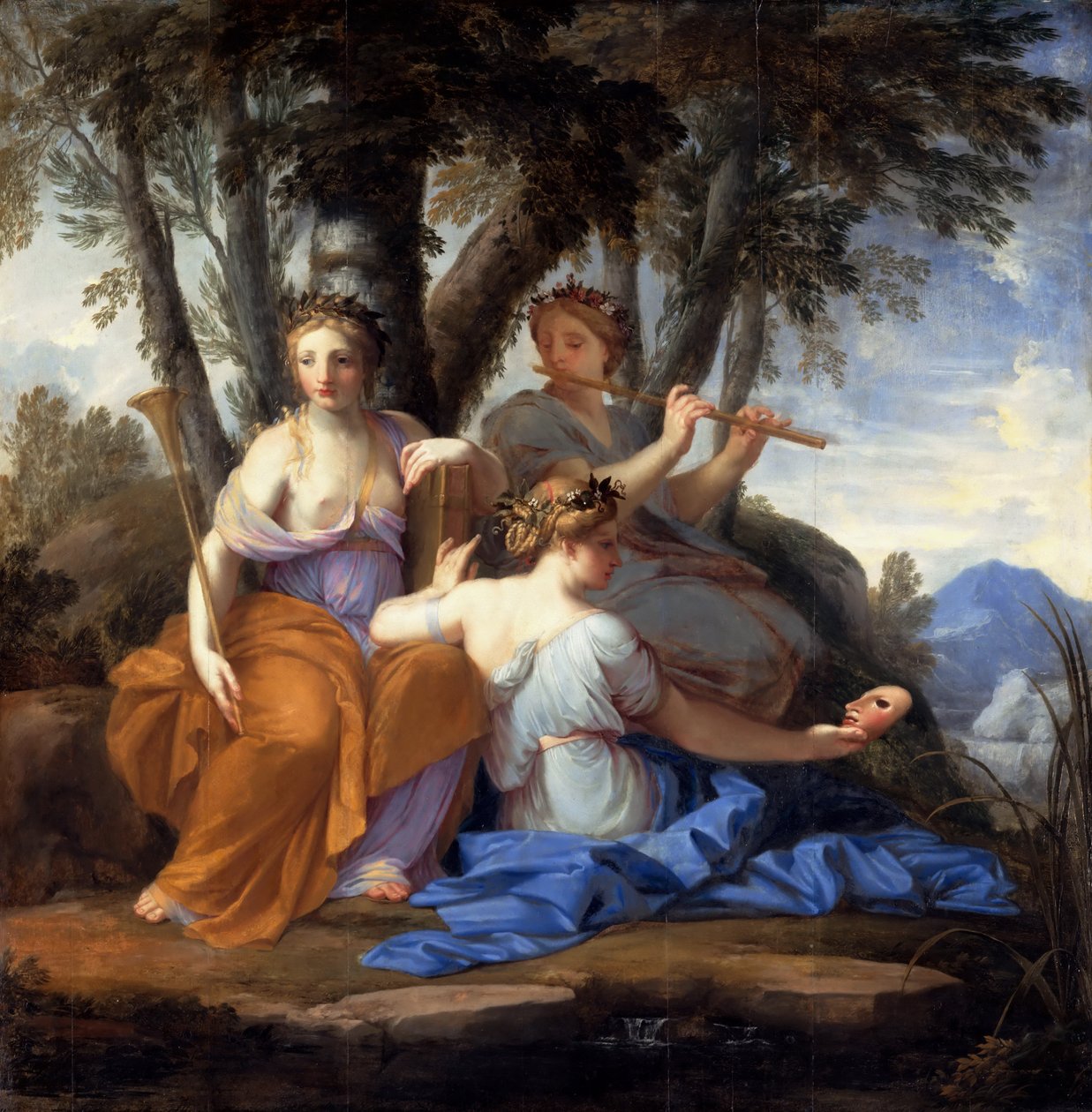 Muserna Clio, Euterpe och Thalia av Eustache Le Sueur