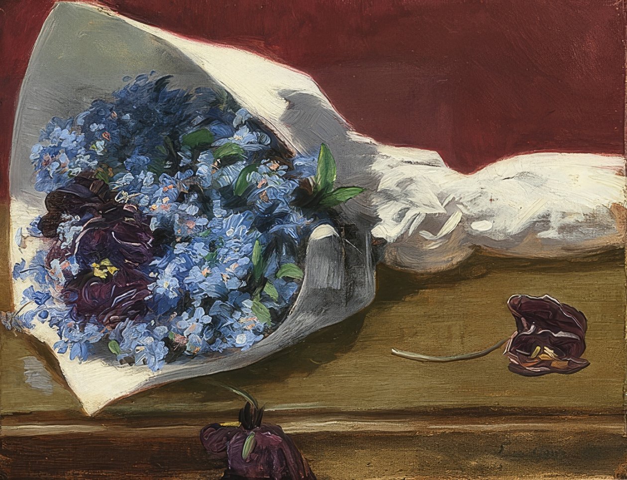 Blumenstrauß (Bukett av blommor). Um 1874 av Eva Gonzalès
