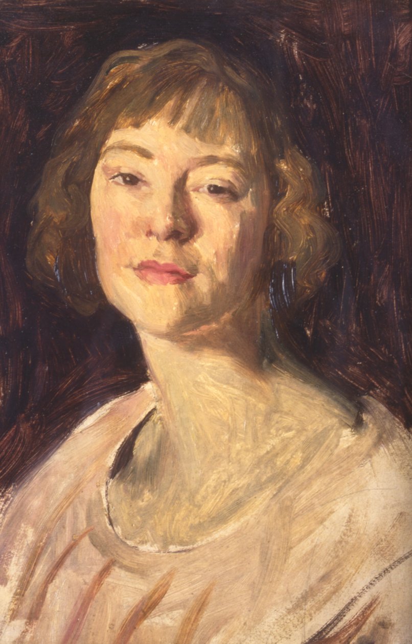 Porträtt (olja på duk) av Evan John Walters
