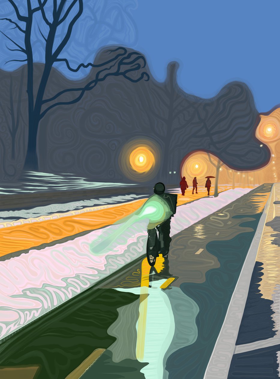 Cykelbana, Prospect Park Brooklyn (digital konst) av Evan Sklar