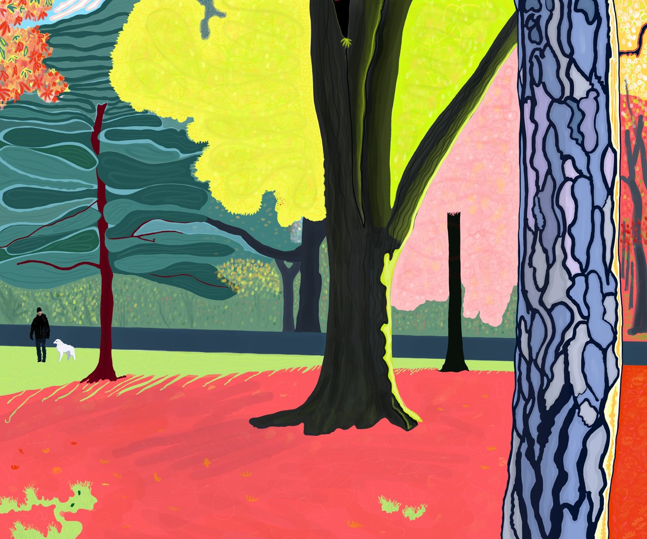 Fall, Prospect Park (digital konst) av Evan Sklar