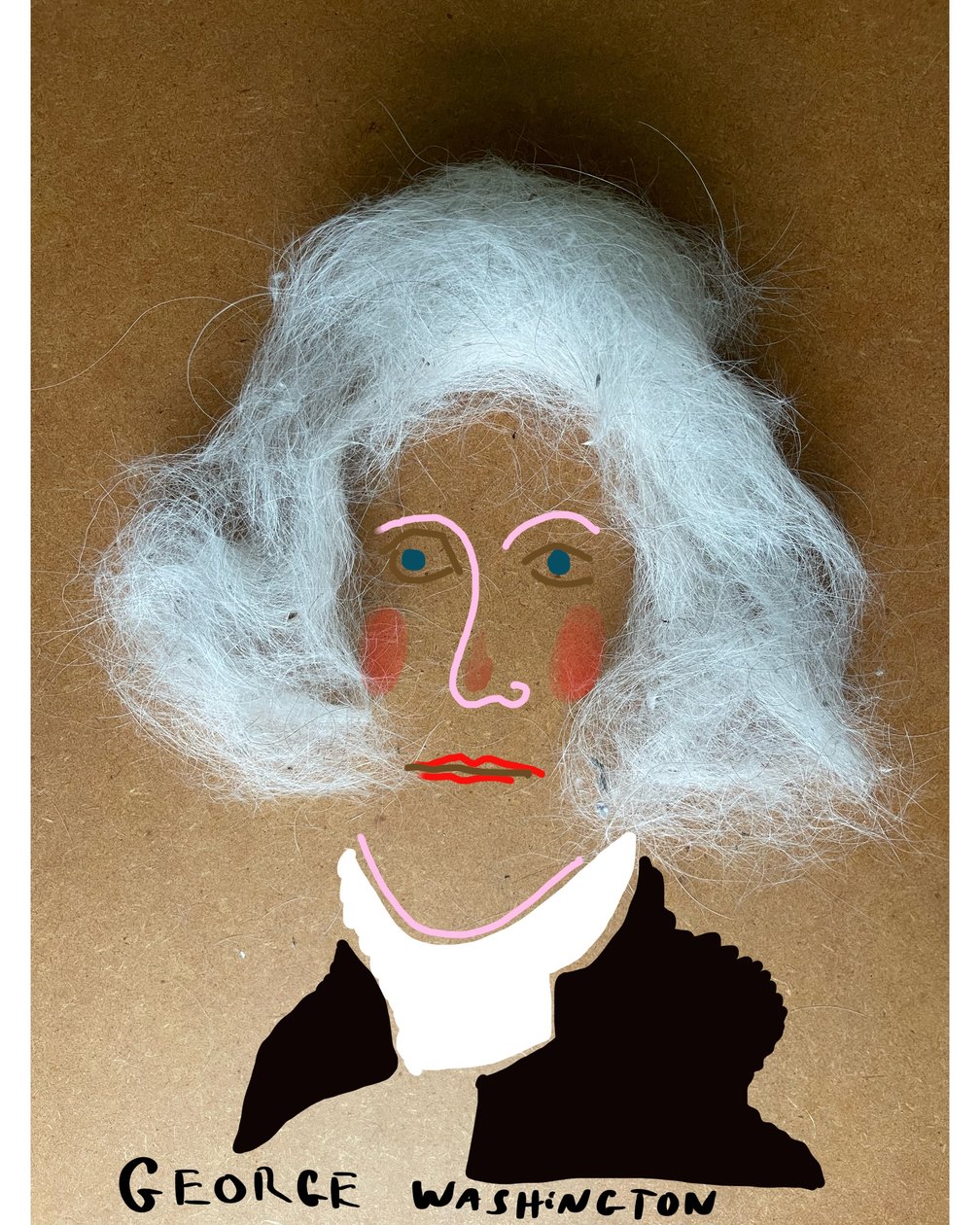 George Washington (collageteckning) av Evan Sklar