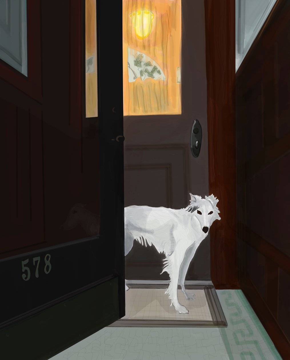 Minnie In Vestibule , Brooklyn (digital konst) av Evan Sklar