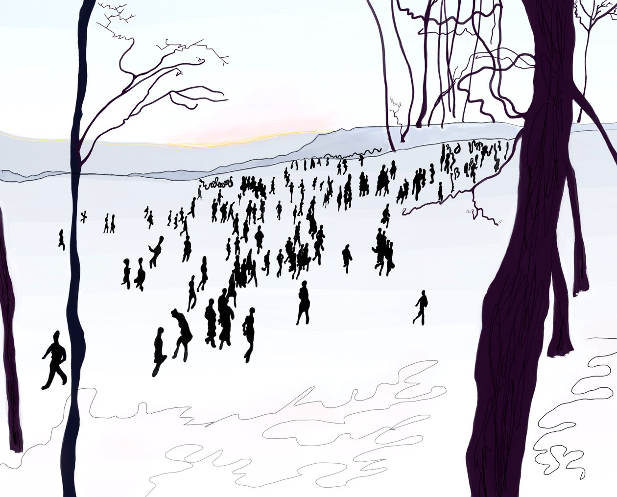 Prospect Park, vinter (digital konst) av Evan Sklar