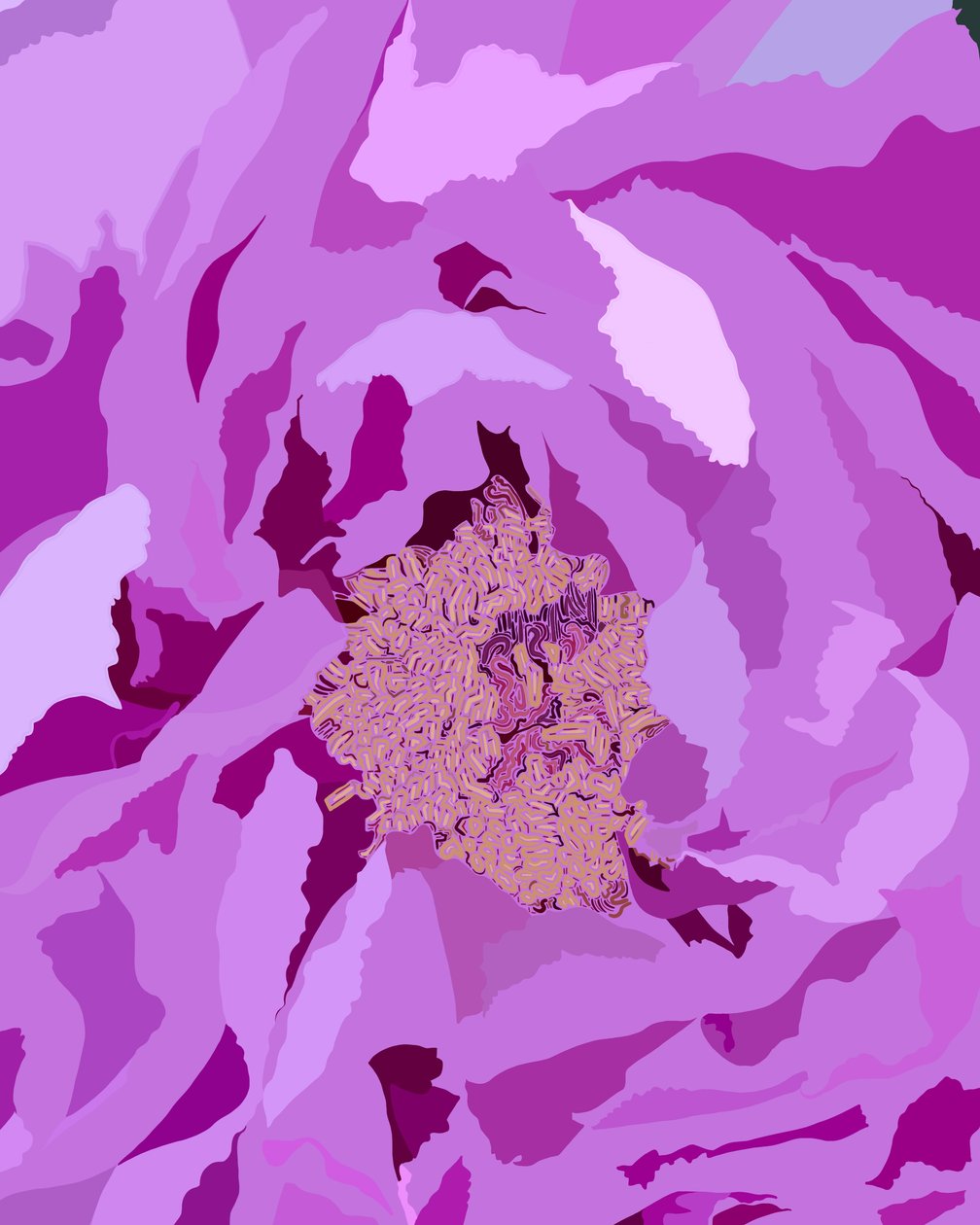 Trädpion, ca 2020-24 (digital konst) av Evan Sklar