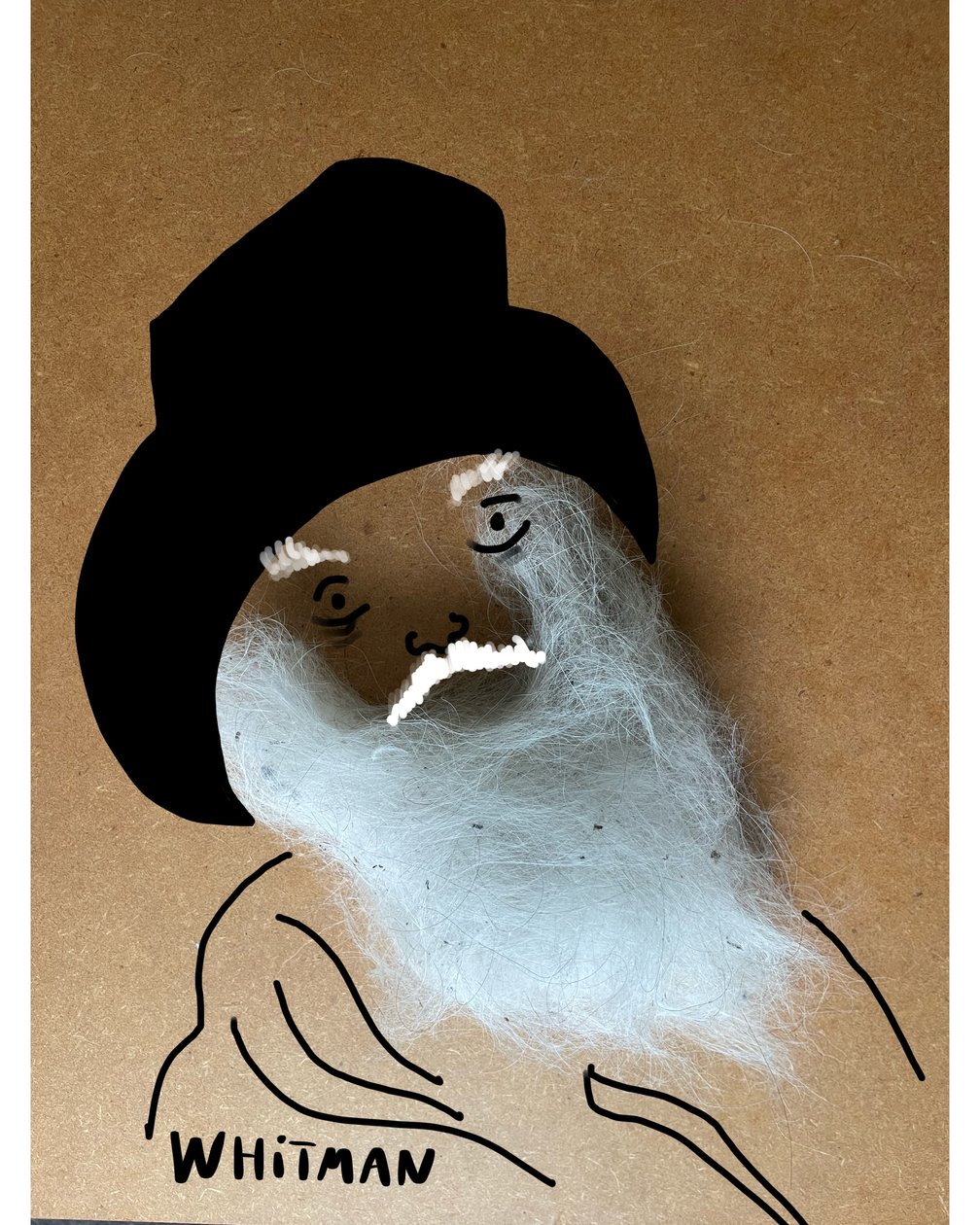 Walt Whitman (collageteckning) av Evan Sklar
