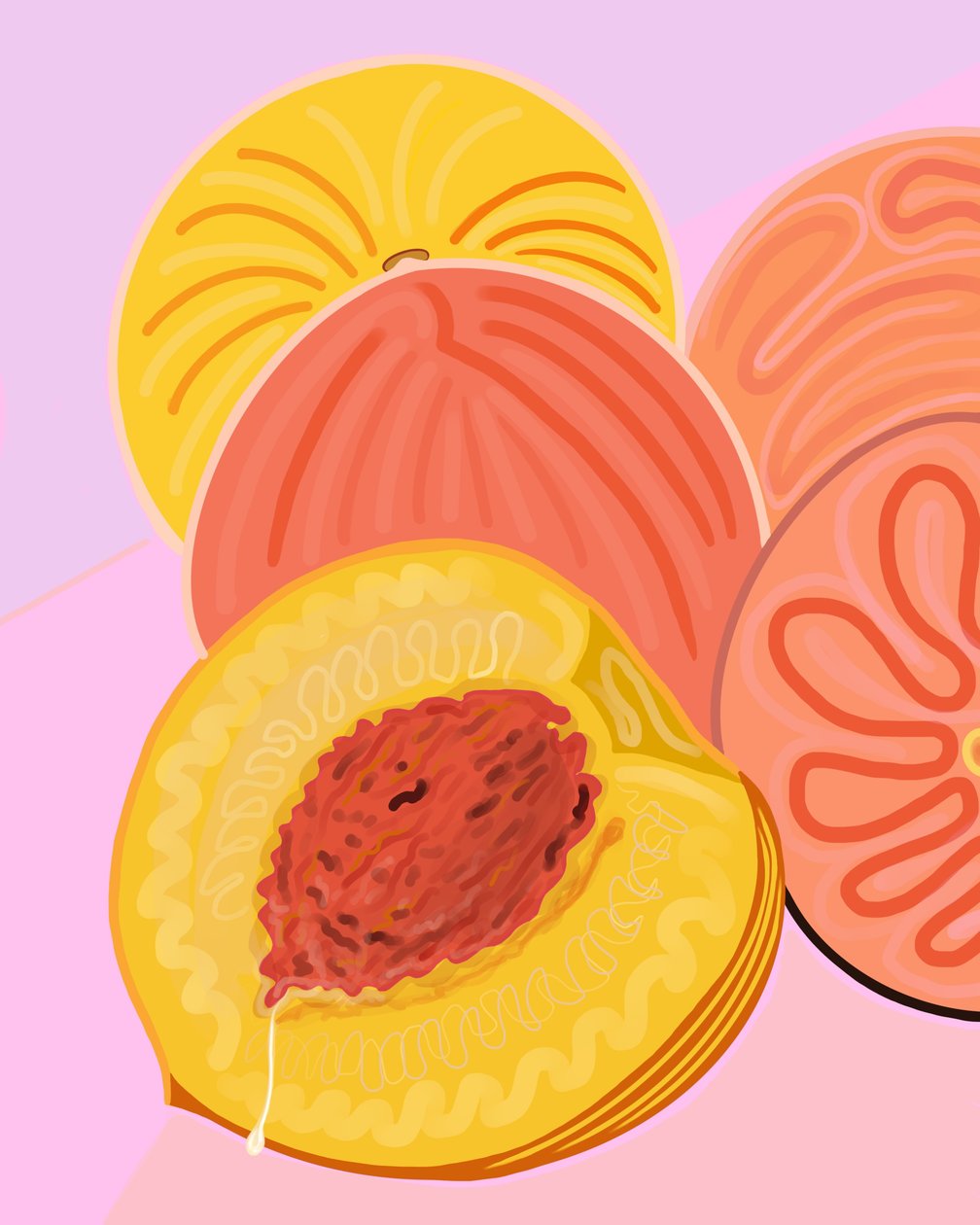 Wet Peach, Brooklyn (digital konst) av Evan Sklar