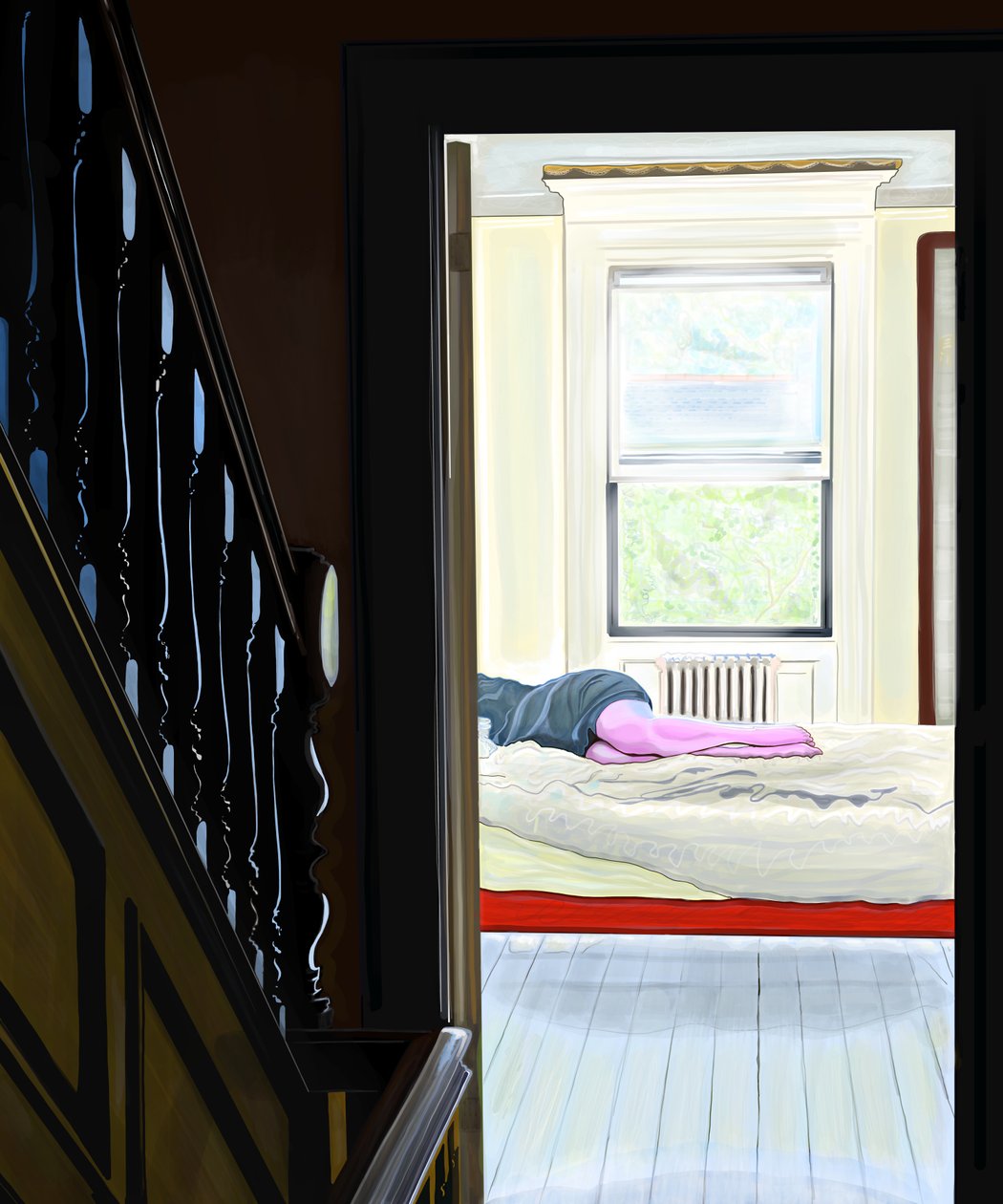 Kvinna som sover (digital konst) av Evan Sklar