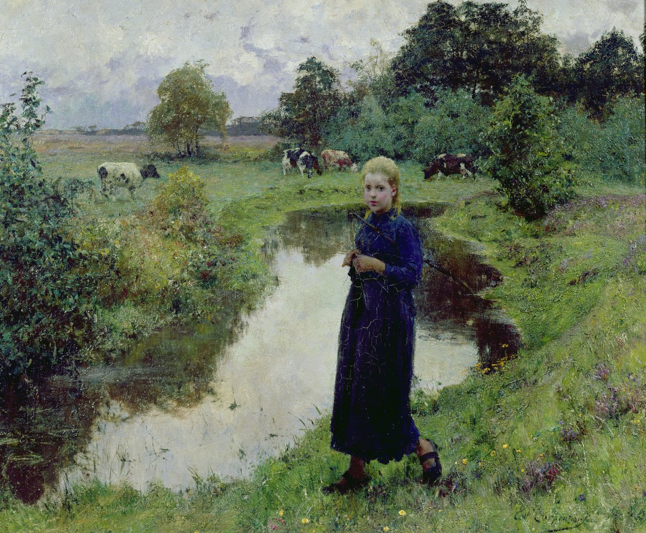Ung flicka på fälten, av Evariste Carpentier