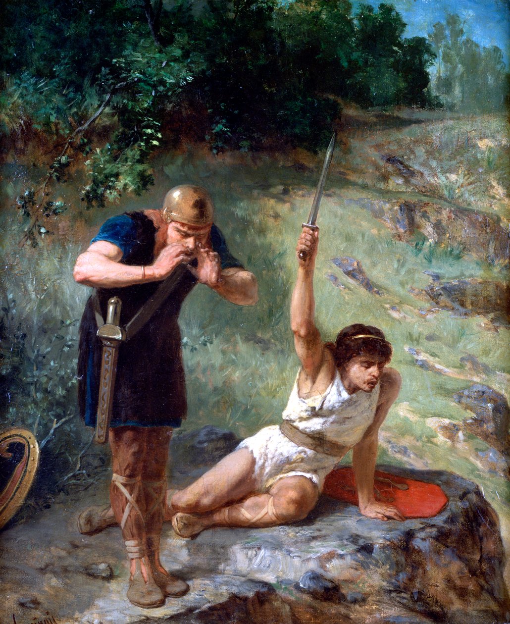 Riddaren kallar, c1842-1896 av Evariste Vital Luminais