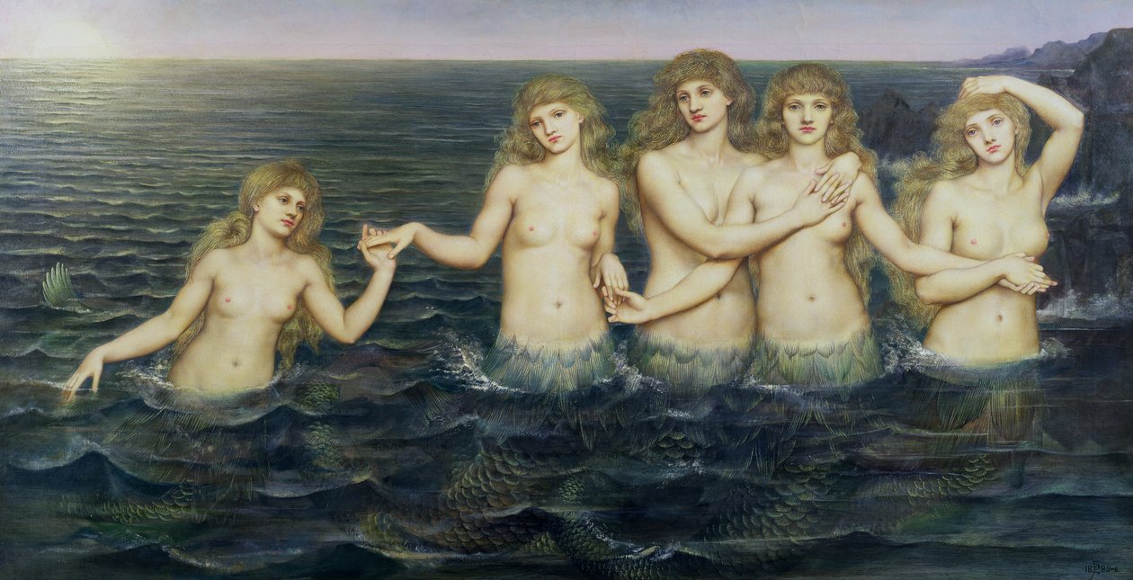 Sjöjungfrun, 1885-86 av Evelyn De Morgan