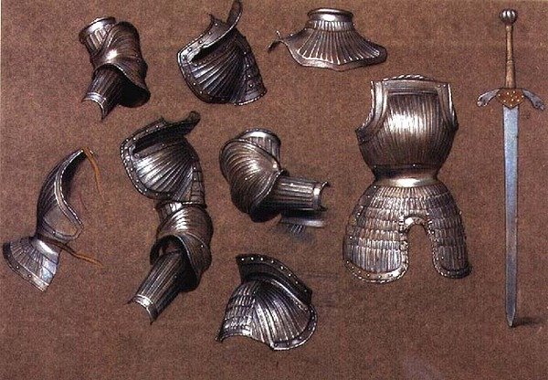 Study of Armour, No.2 (krita) av Evelyn De Morgan