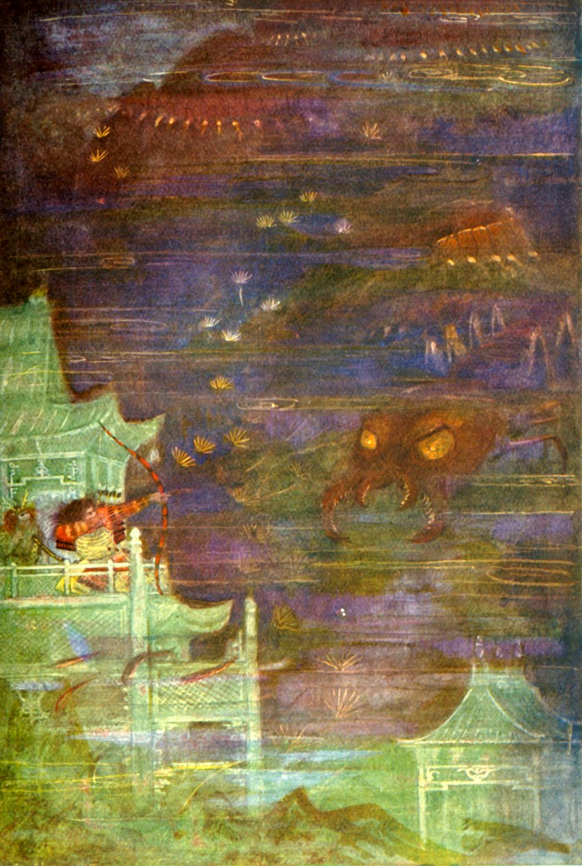 "Hidesato och tusenfotingen", 1912. av Evelyn Paul