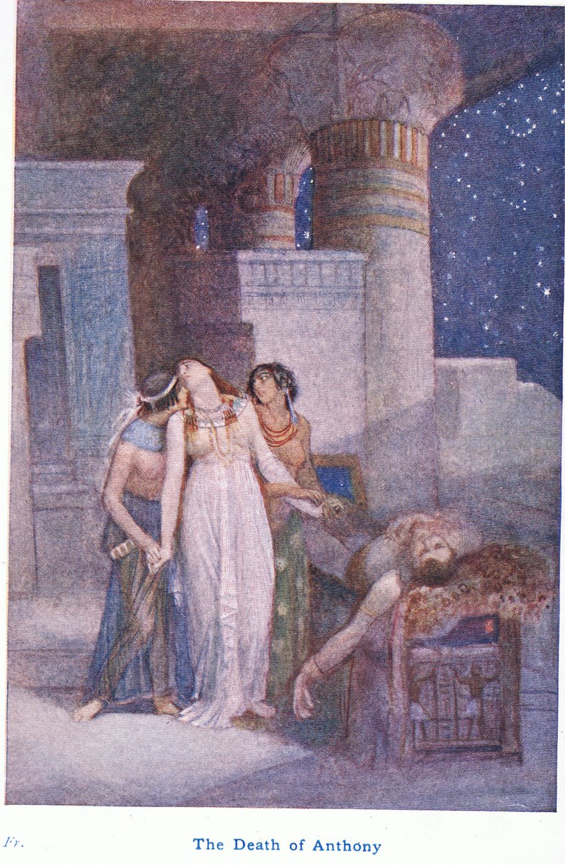 Anthonys död (färg litho) av Evelyn Paul
