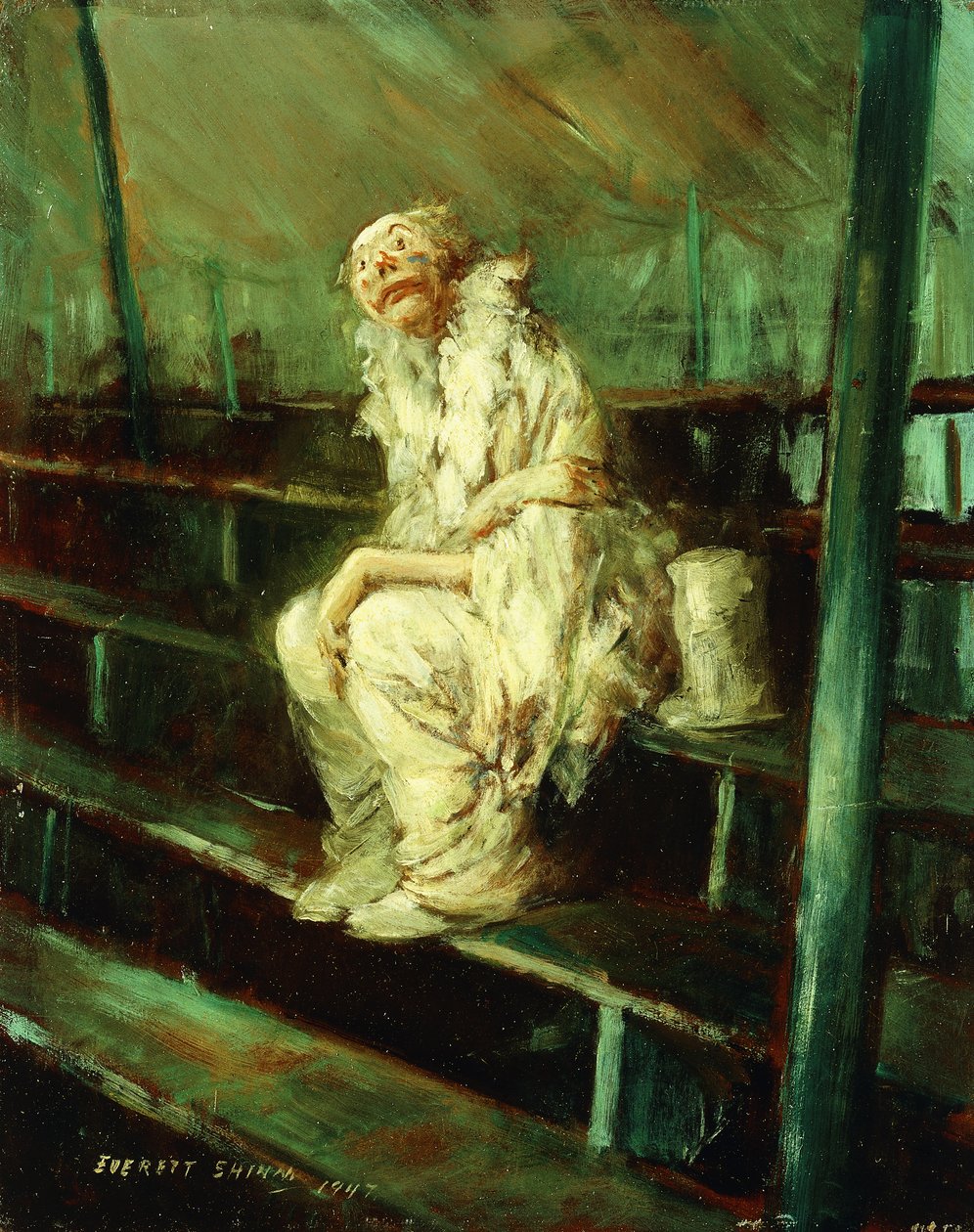 Clown på tomma stolar av Everett Shinn