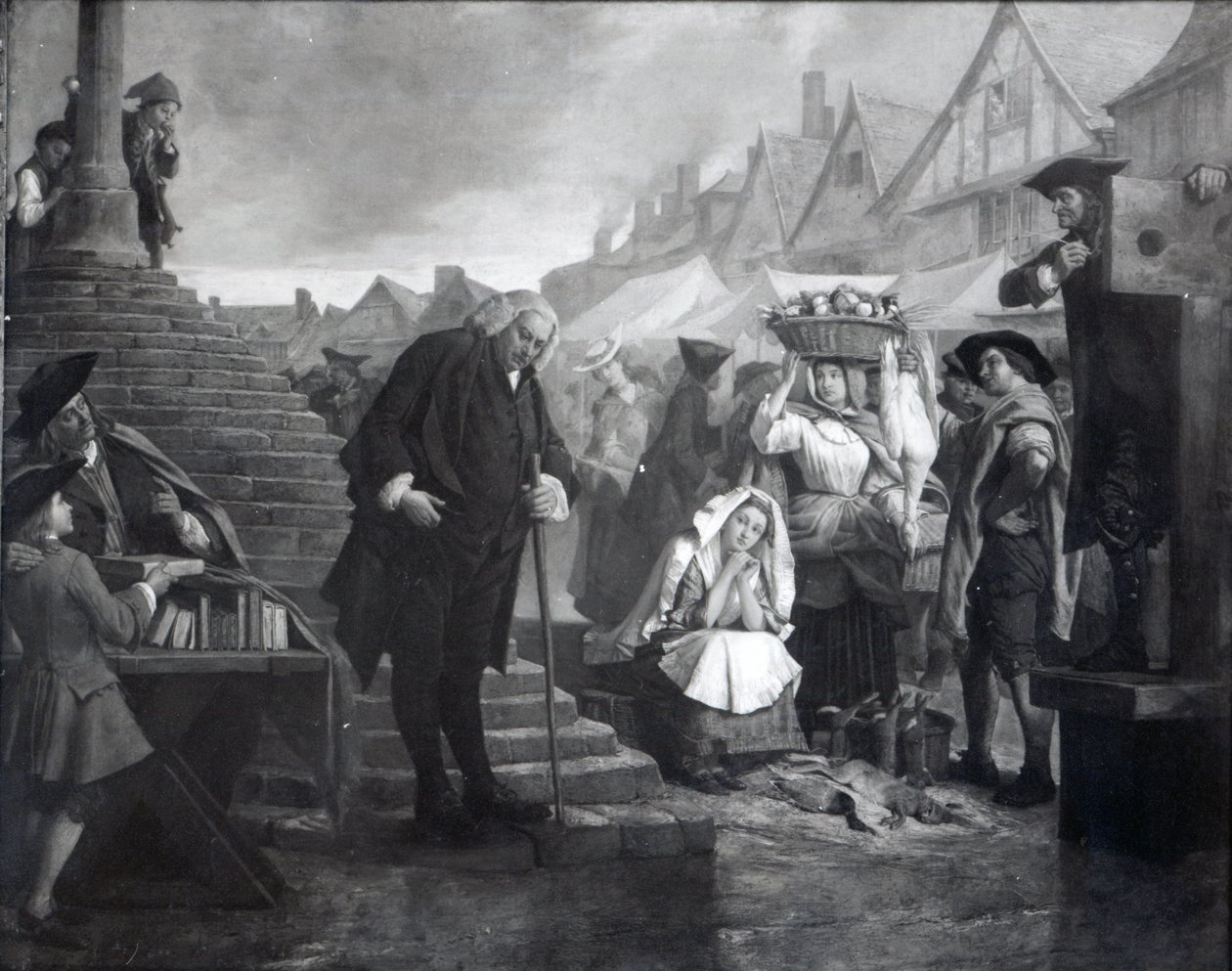 Dr. Johnson gjorde botgöring på marknadsplatsen i Uttoxeter, 1869 av Eyre Crowe