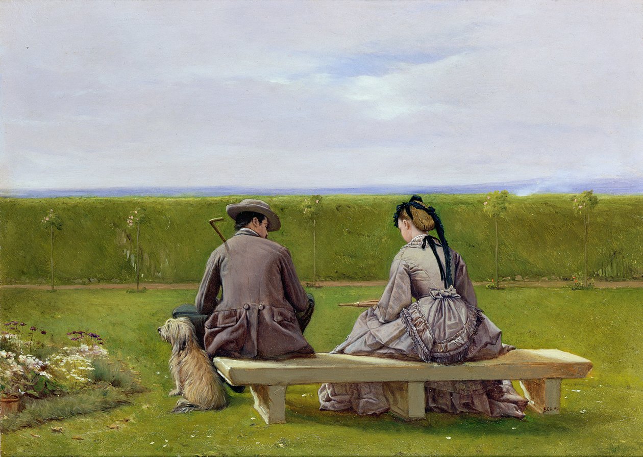 Bänken vid havet (bräda) av Eyre Crowe