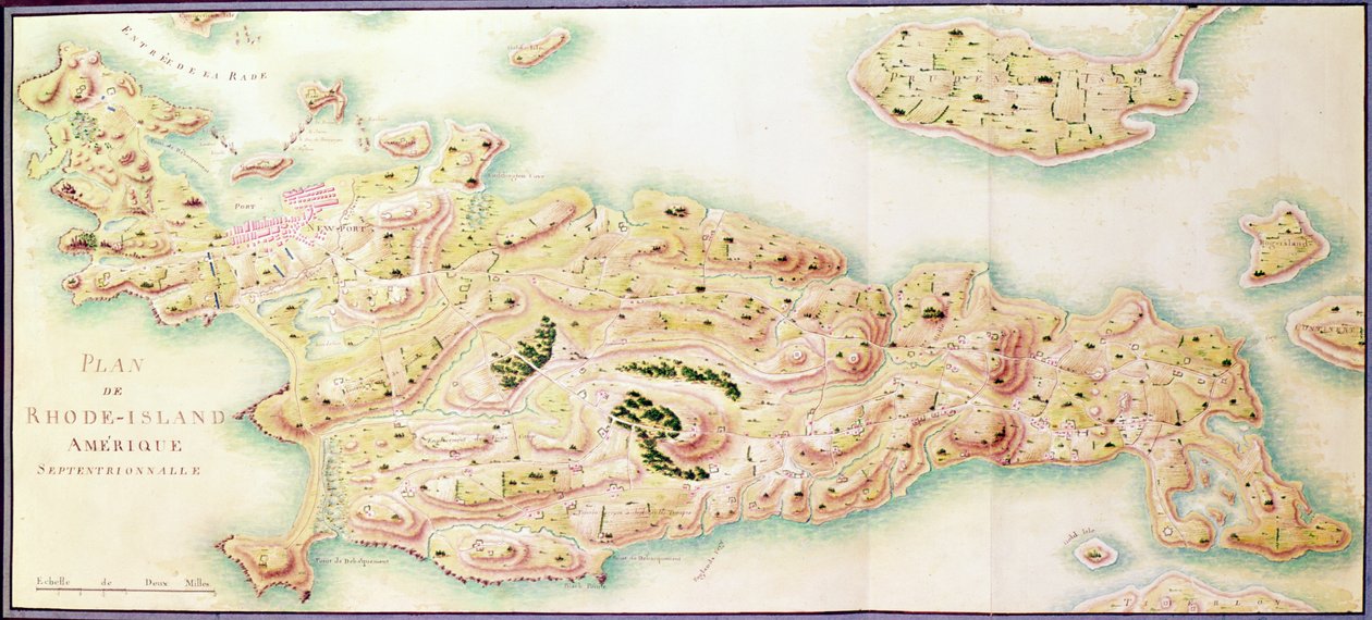 Karta över Rhode Island, från "Guerre de l