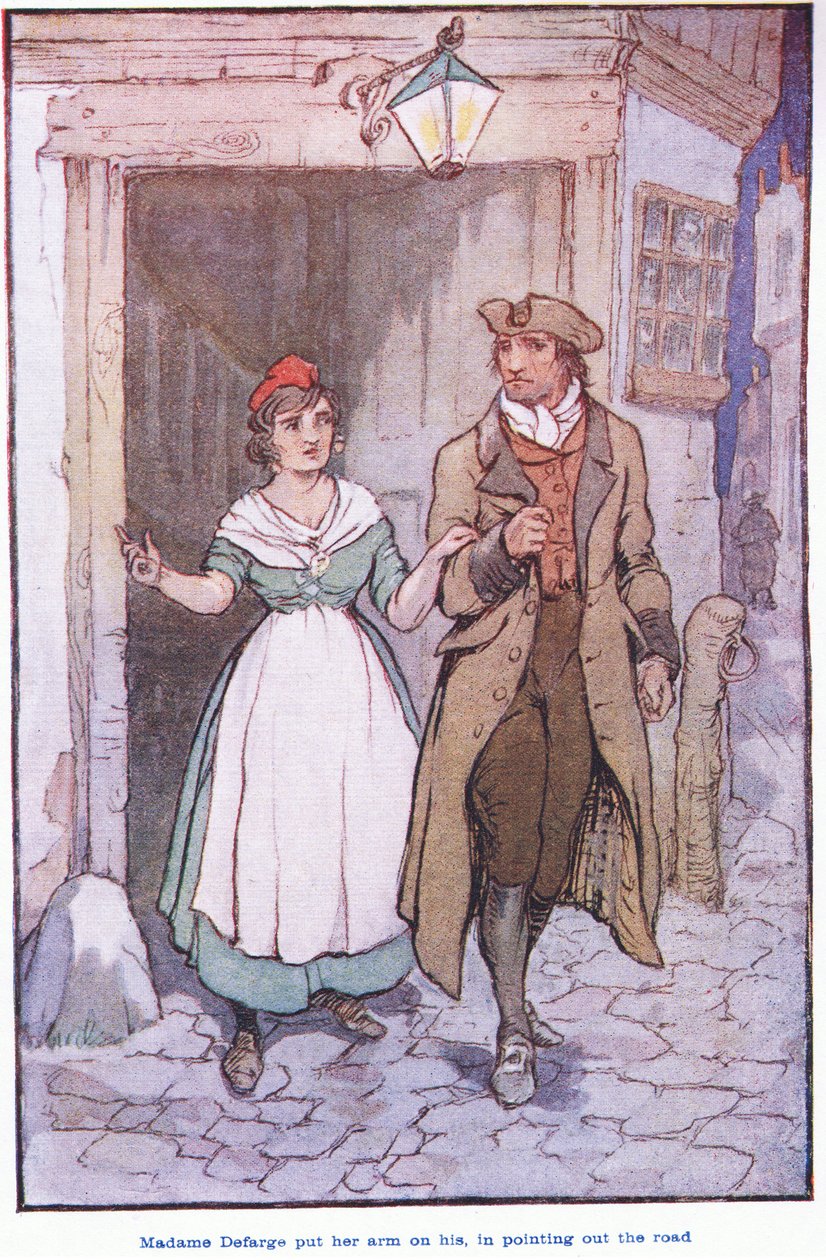 Madame Defarge lade sina armar på hans, när hon pekade ut vägen. av F. M. B. Blaikie