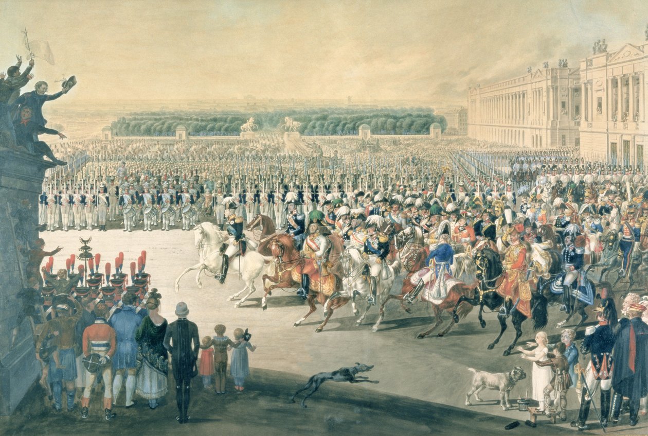 De allierade styrkornas marsch in i Paris, 1815 av F. Malek